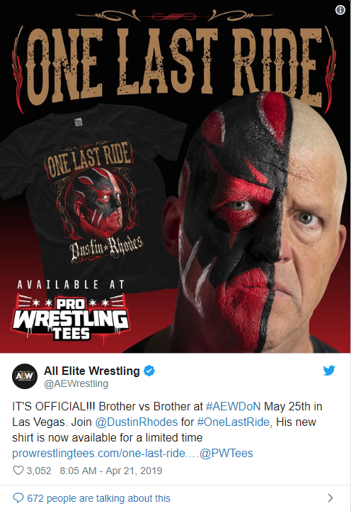 科迪罗兹将在AEW对战他的哥哥金沙“Dustin Rhodes”