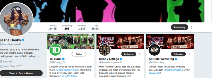 Sasha Bankså¨Twitterä¸åæ¶äºWWEåVince McMahonï¼è·éAEWåèä»£ä¹