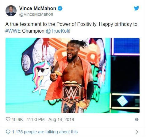 为你的WWE冠军和6次双打冠军科菲金士顿生日点赞