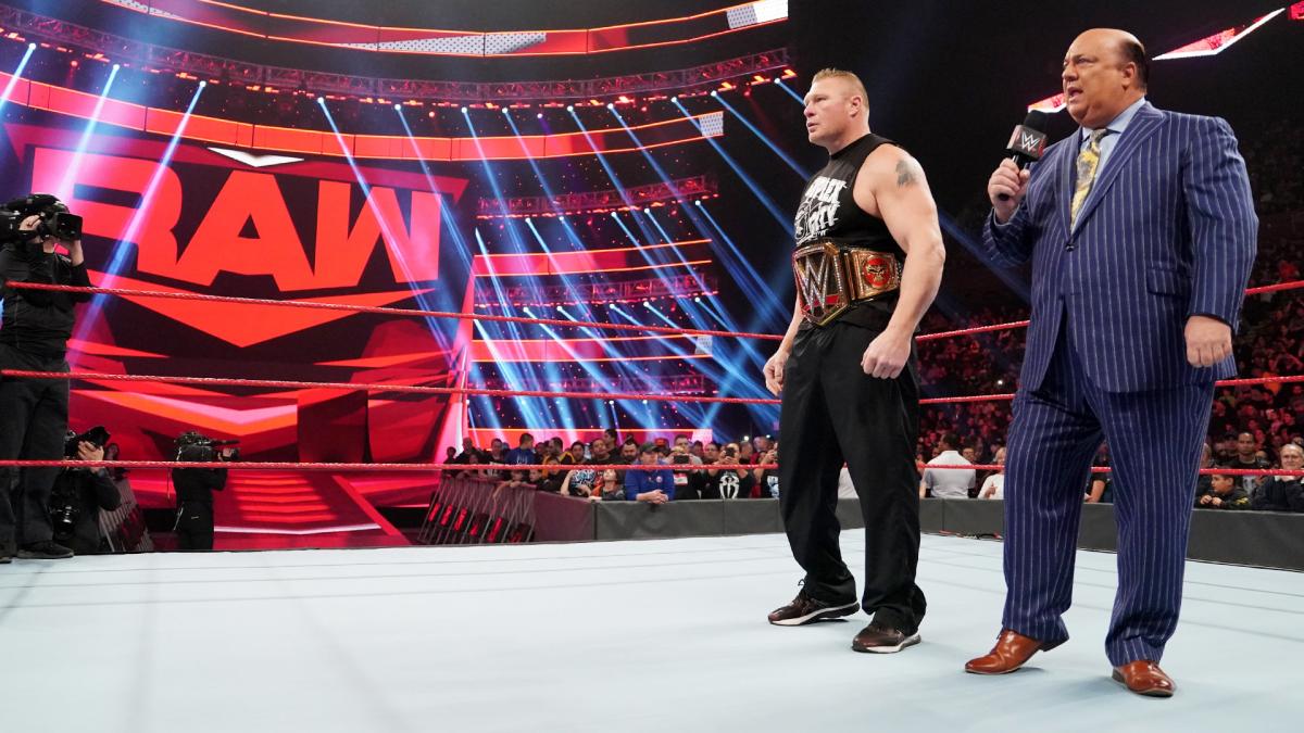 WWE2019RAW第1380期：布洛克莱斯纳和保罗海曼去RAW兴师问罪