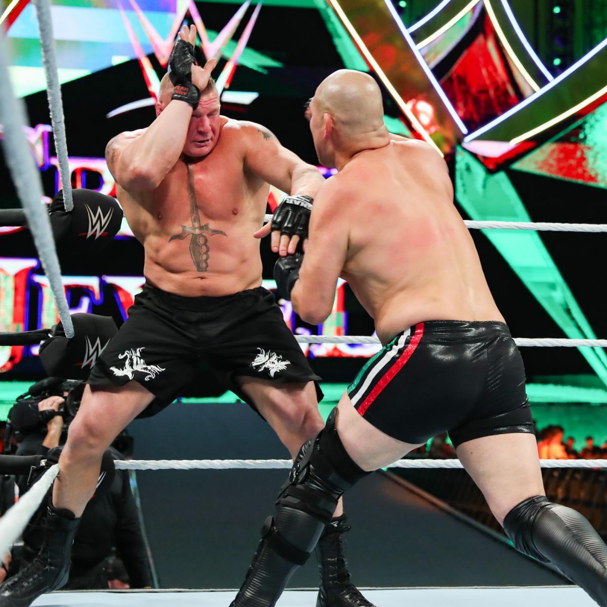 WWE冠军赛-布洛克莱斯纳vs.凯恩·维拉斯奎兹精彩抓拍