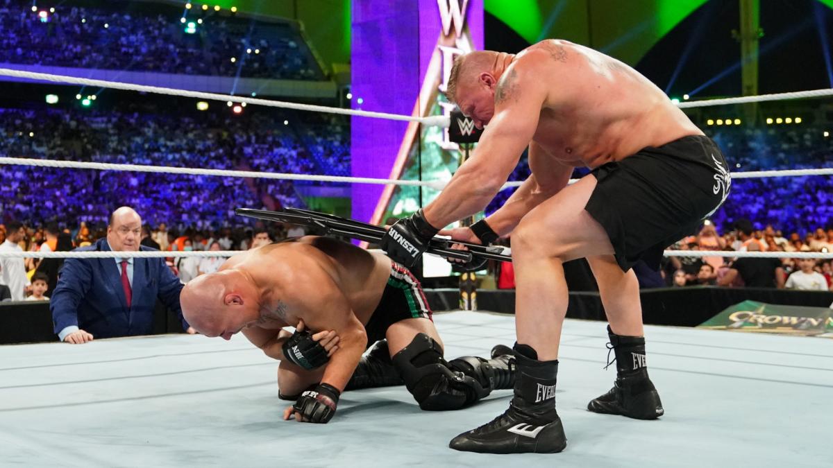 WWE冠军赛-布洛克莱斯纳vs.凯恩·维拉斯奎兹精彩抓拍