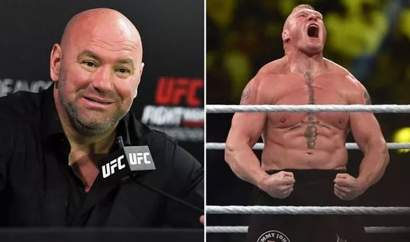 UFC主席(Dana White)和WWE冠军布洛克莱斯纳
