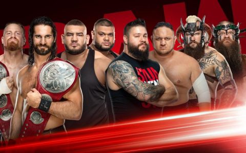 WWE RAW赛斯罗林斯 AOP 巴迪墨菲，萨摩亚乔，维京战士 凯文欧文斯