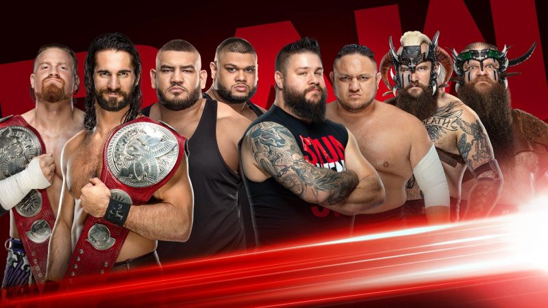 WWE RAW赛斯罗林斯 AOP 巴迪墨菲，萨摩亚乔，维京战士 凯文欧文斯
