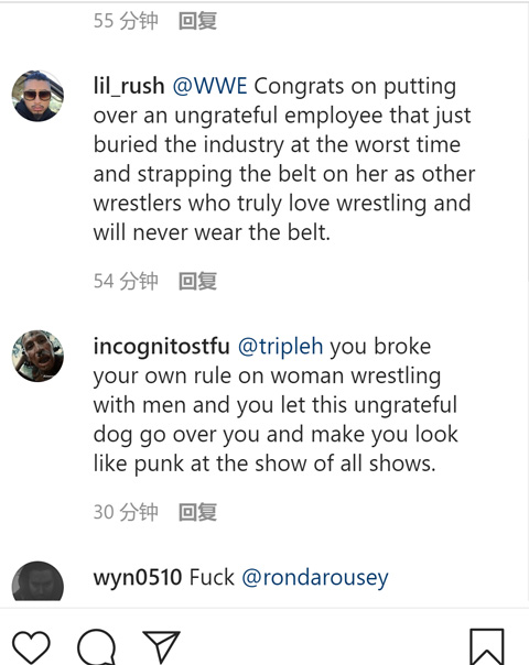 隆达罗西发表短文称WWE是假摔，引发摔迷集体不满