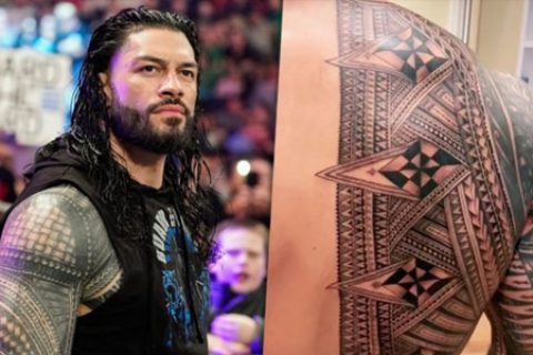 WWE超级巨星罗曼·雷恩斯分享自己的新纹身