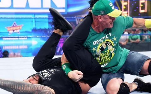WWE SmackDown第1148期：罗曼雷恩斯表示要和约翰塞纳在夏日狂潮大赛上打一场WWE环球冠军头衔赛