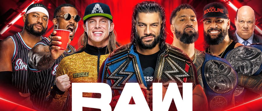 WWE RAW 第1522期:在一场六人大战中,老铁,街头小子和血统发生冲突
