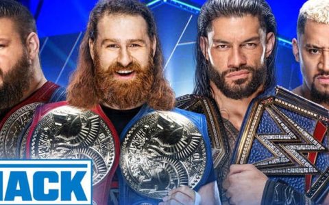 WWE SmackDown第1239期：凯文欧文斯和萨米辛与罗曼雷恩斯和索罗西科亚面对面