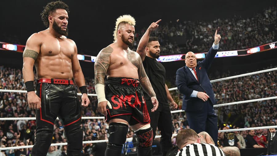 汤加·罗亚在WWE爆裂震撼大赛首秀，并帮助血统家族战胜了兰迪奥顿和欧文斯