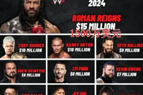 罗曼·雷恩斯荣登2024年WWE薪酬榜首，年薪高达1500万美元！