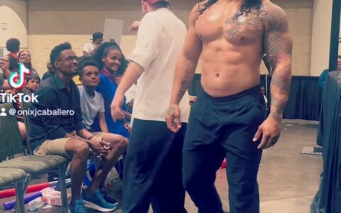 WWE惊现”高仿”罗曼·雷恩斯，连明星都看傻眼！