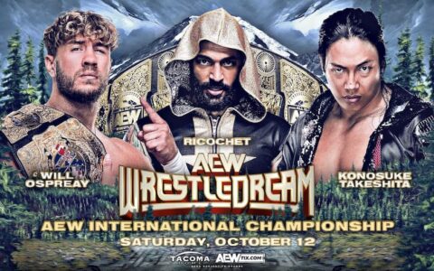 三方大混战！奥斯普雷vs李科学vs竹下争夺国际冠军！ AEW WrestleDream 火力全开！