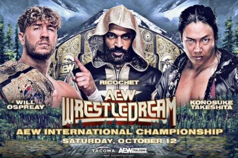 三方大混战！奥斯普雷vs李科学vs竹下争夺国际冠军！ AEW WrestleDream 火力全开！