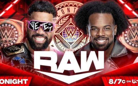 WWE RAW第1637期：布朗布雷克飞冲肩攻击杰乌索和新一天组合