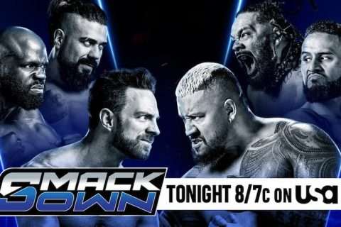 WWE SmackDown第1322期：LA骑士和安德拉德迎战阿波罗科鲁兹与索罗西科亚和雅各布法图和塔玛汤加