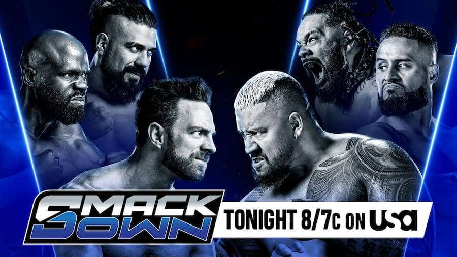 WWE SmackDown第1322期：LA骑士和安德拉德迎战阿波罗科鲁兹与索罗西科亚和雅各布法图和塔玛汤加