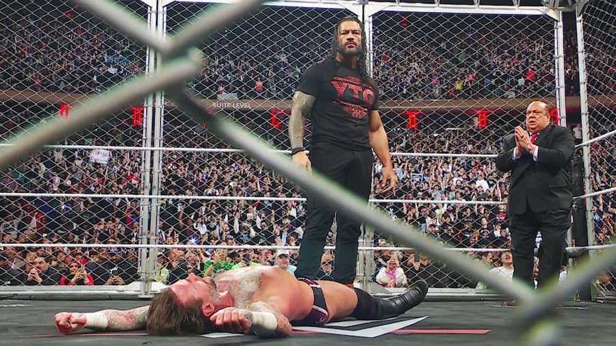 罗曼雷恩斯乱入CM朋克（CM Punk）大战赛斯·罗林斯（Seth Rollins）铁笼赛