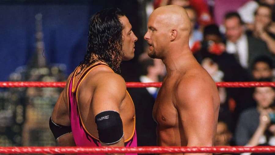 布雷特·“命运之子”·哈特(Bret "The Hitman" Hart) VS “冷石”史蒂夫·奥斯汀("Stone Cold" Steve Austin)于摔角狂热13(WrestleMania 13)上的传奇对决!