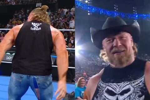 猛兽也尴尬！莱斯纳 SmackDown 上演“爆裤”名场面，后台反应笑翻众人