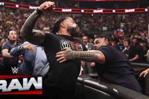 【已更新】WWE RAW第1689期：罗曼雷恩斯接受布朗森里德的挑战，并在现场打了一架