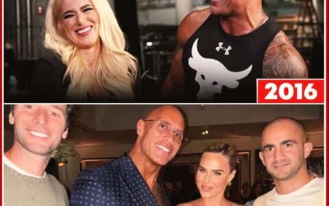 “巨石”强森（The Rock）与前WWE女子选手CJ佩里（CJ Perry）重逢