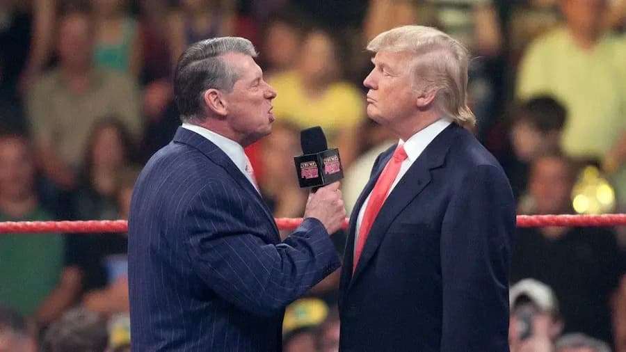 WWE 董事长文斯·麦克曼(Vince McMahon) 和美国总统唐纳德·特朗普(Donald Trump)