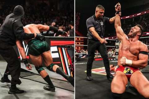 【已更新】  WWE RAW第1707期：蒙面人趁乱出手！LA骑士刚赢下密室牢笼赛资格，便遭其搅局袭击。