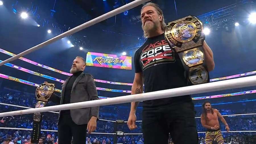 再到艾吉(Edge)与老搭档克里斯坦(Christian Cage)合体回归